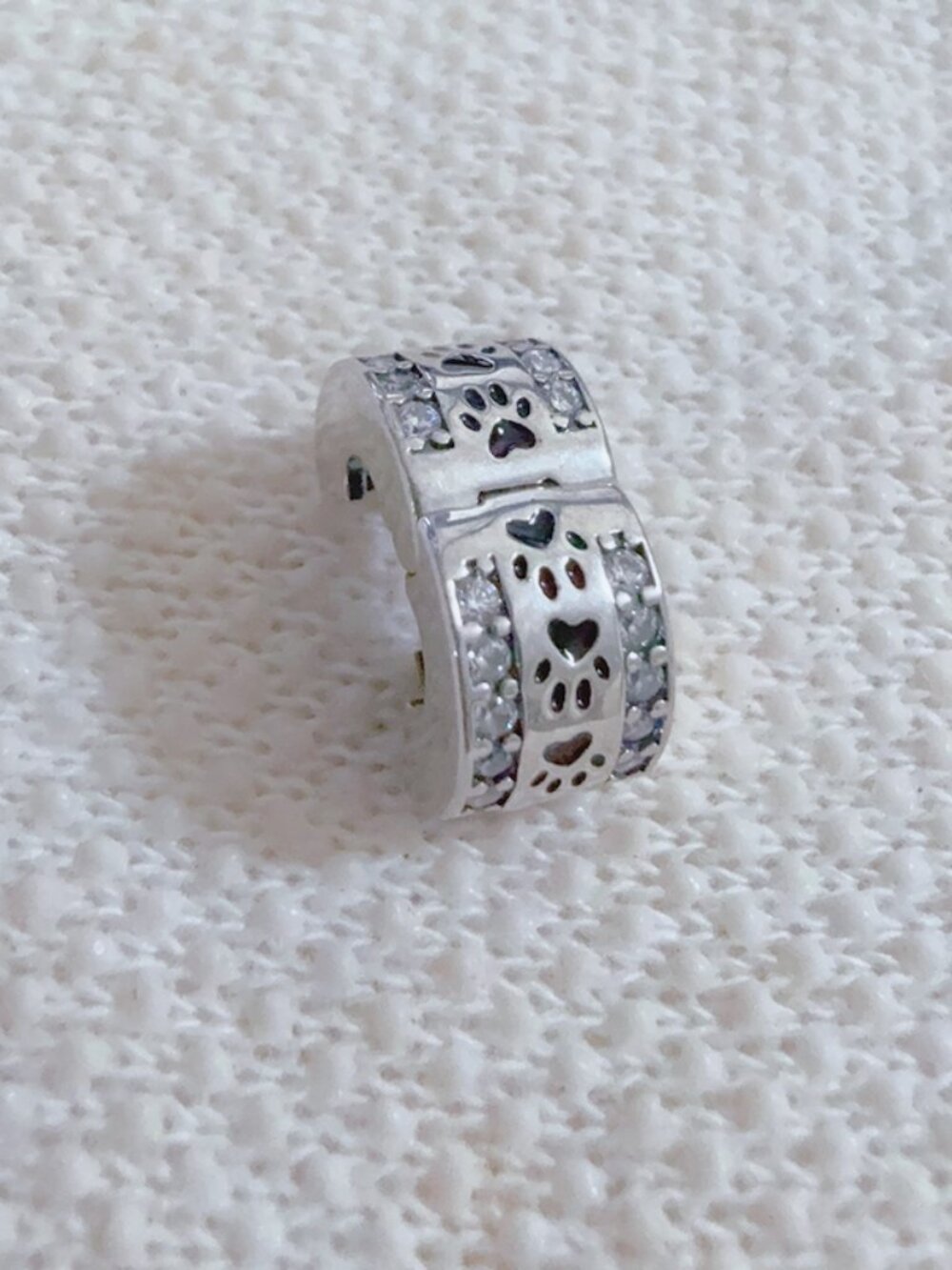 Paw print Clip Charm, Dog Charm Animal S925 Silver Charm For Pandora Bracelet - Picture 5 of 9